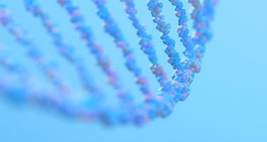 blue DNA helix mobile