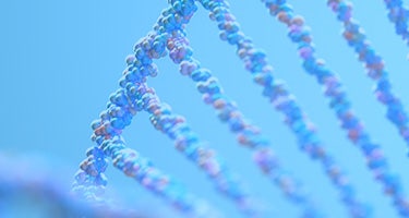 blue DNA helix mobile